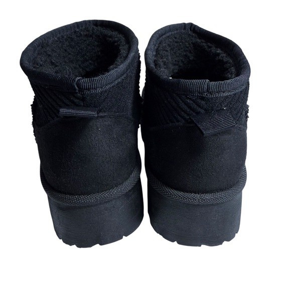 DL 1990 Dirty Laundry Ribbed Platform Shearling Boots | Black | Women’s 7 EUC - Picture 4 of 9